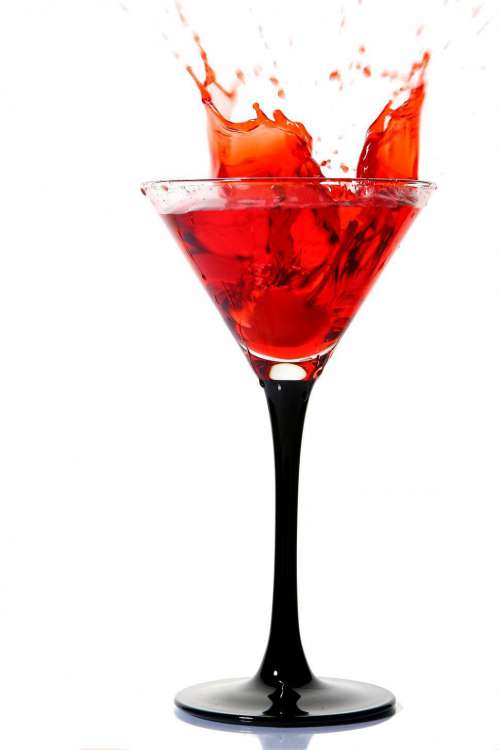 Cherry Splash into Cocktail