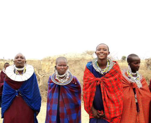people, women, traditional, locals, masai, ceremony, jewelry, necklaces, look, facial expression, family, group