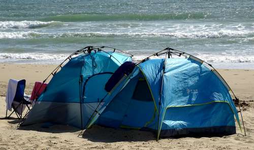 Two Tents On The Beach