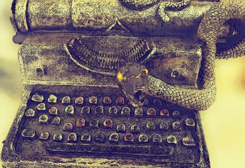 Snake On Typewriter