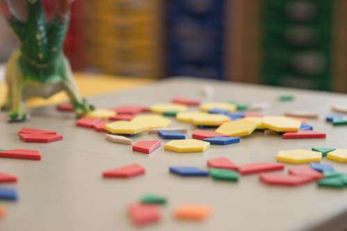Colorful Children’s Toys On Nursary Play Table
