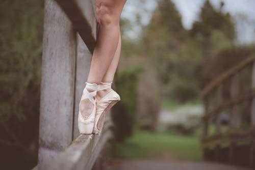 Girl Wearing Ballet Ponte Shoes