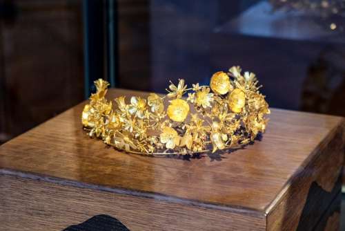 Gold Tiara in a Museum