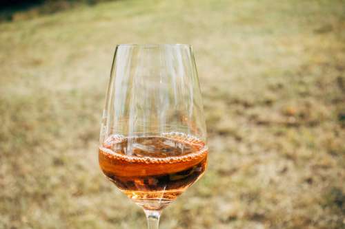 Close Up Glass Of Rose Wine Photo