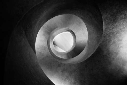 Concrete Spiral In Monochrome Photo