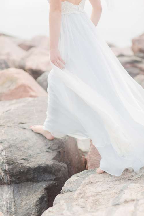 White Dresses And Bare Feet Photo