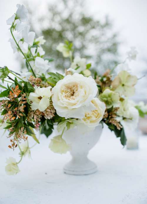Wedding Bouquet On Table Photo