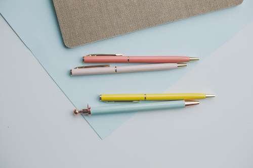 Pastel Colored Ball Point Pens Photo