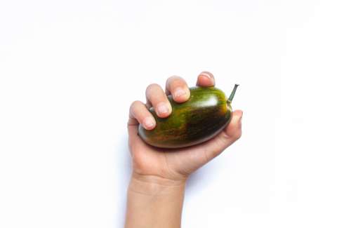 Green And Brown Fruit In Hand Photo