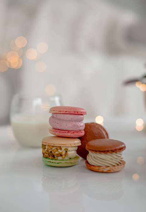 Macarons With Blurred Lights Photo