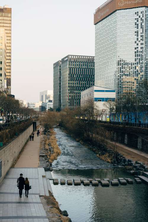 A River Runs Through A City Photo