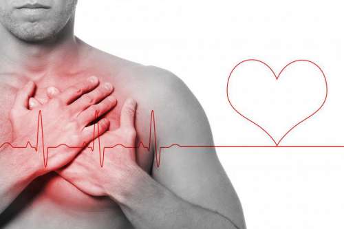 Man suffering with chest pain - heart attack