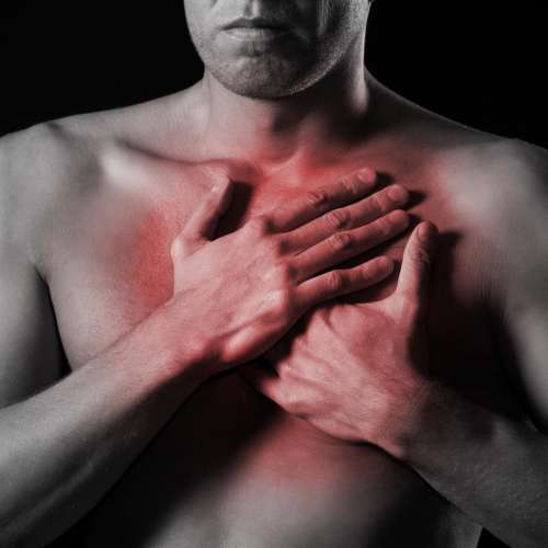 Man and burning chest pain
