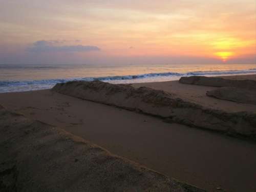 Sand dunes and Sunrise sky
