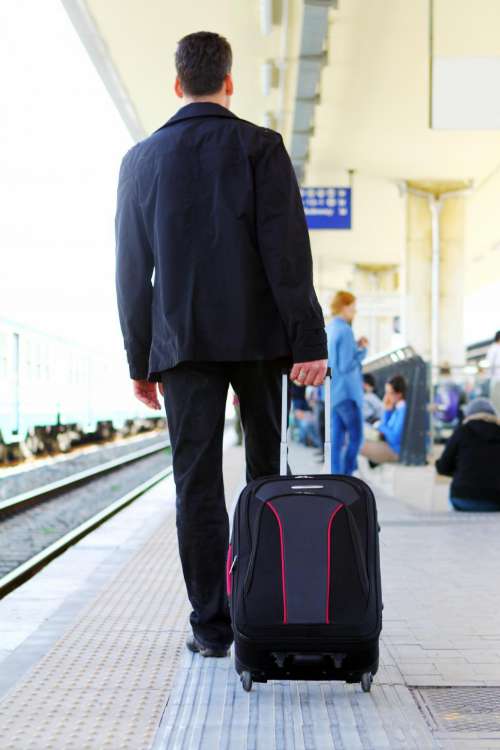 Man with his baggage