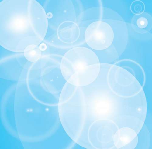 Sky blue flare bubbles abstract background