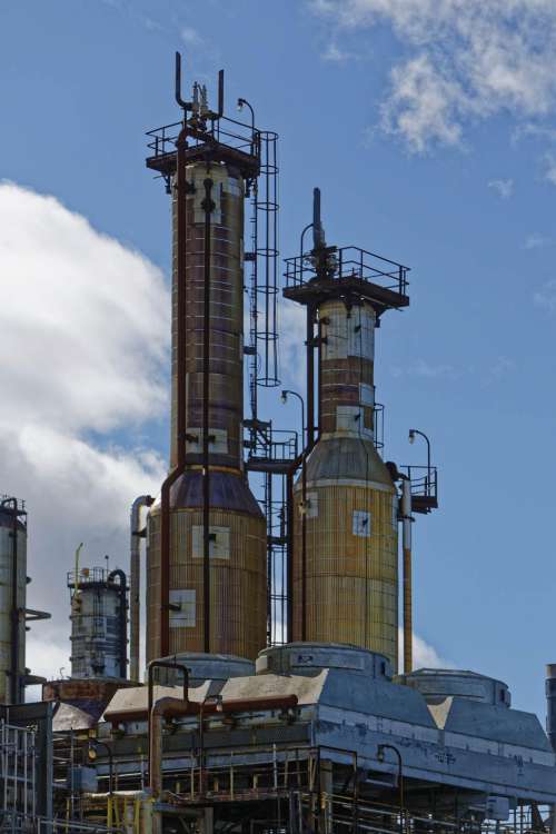 Two industrial towers