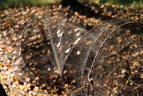 Fish net lying on the ground