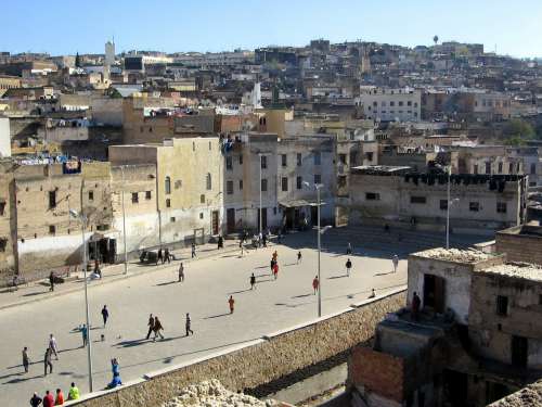 landscape, people, sky, morroco, house, city