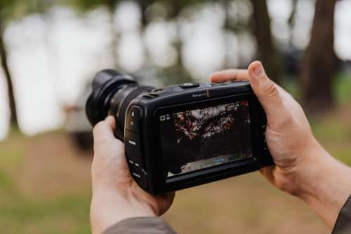 Blackmagic Pocket Cinema Camera 4K with Panasonic Lumix 12-35mm f 2.8
