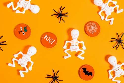 Halloween flat lays backgrounds