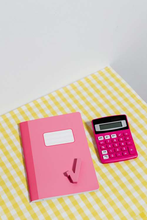 School accessories at abstract background