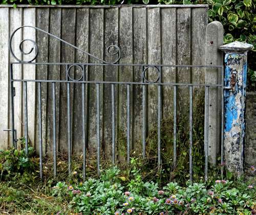 Overgrown Flora On Garden Gate