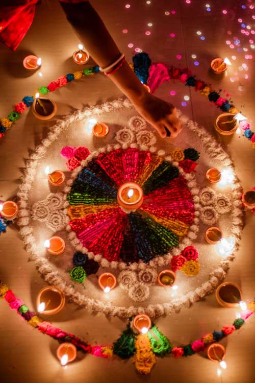 Colorful Rangoli Pattern For Diwali Photo