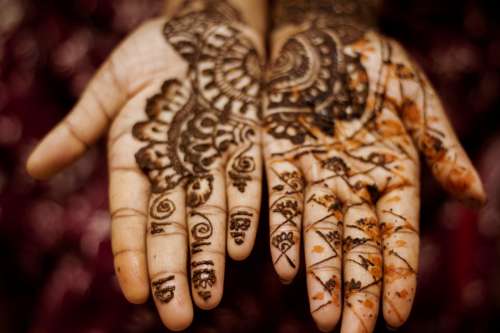 Henna Mehndi Design On Palms Photo