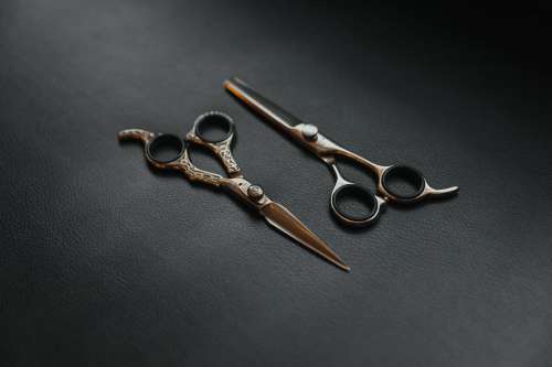 Two Sets Of Barber Scissors Photo