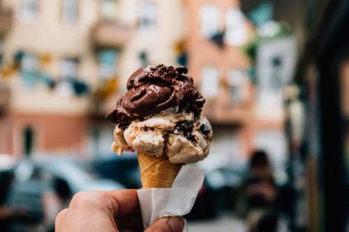 Ice Cream Cone With Two Scoops Photo