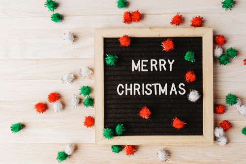 Letter Board With The Words Merry Christmas Photo