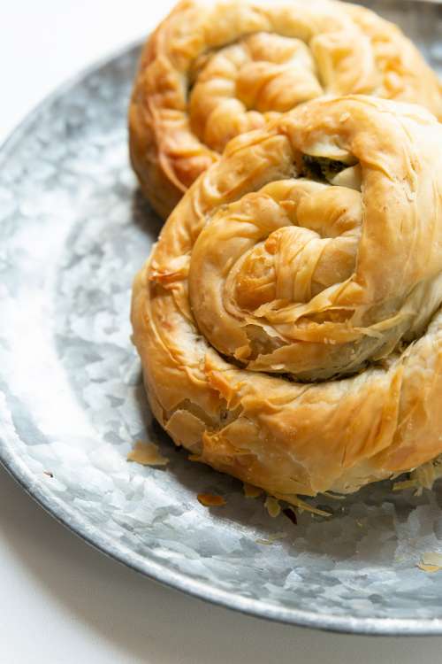 Close Up Of Crusty Spanakopita Photo