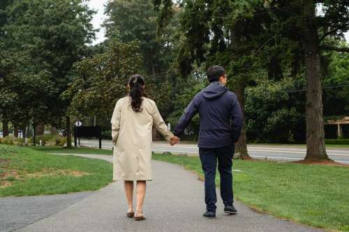 Holding Hands On A Fall Walk Photo