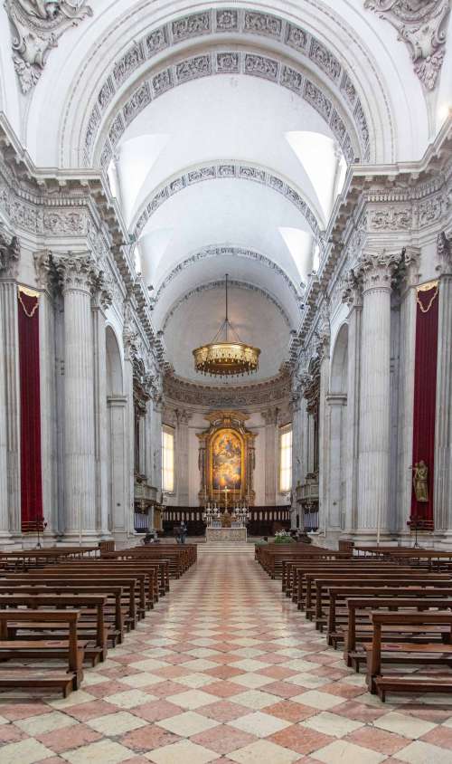 The Interior Of A White Church Photo