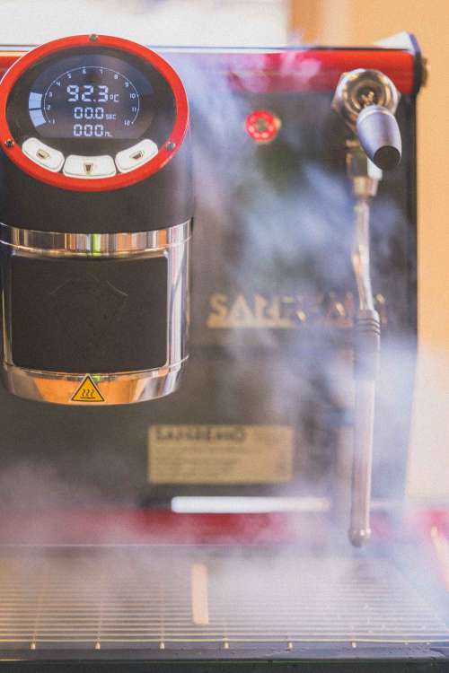 Steam Generated From Espresso Machine Photo