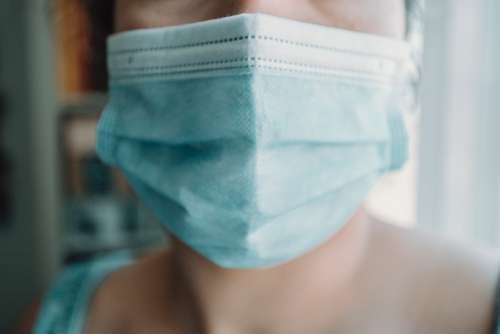 Person Wearing Surgical Mask Close Up Photo