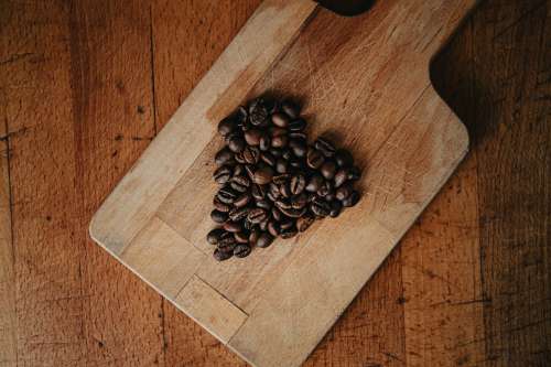 Coffee Beans In Love Heart Shape Photo