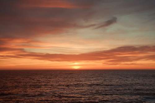 Sunset Gradient Overlooking Ocean Photo
