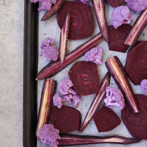 Purple veggies for baking