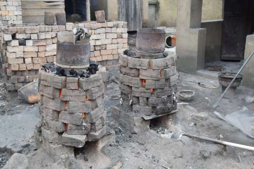 furnaces, coals, embers, fire, bricks, welding, cast iron, metals, materials