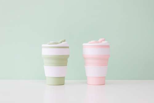 Collapsible silicone eco mugs - environmental-friendly reusable