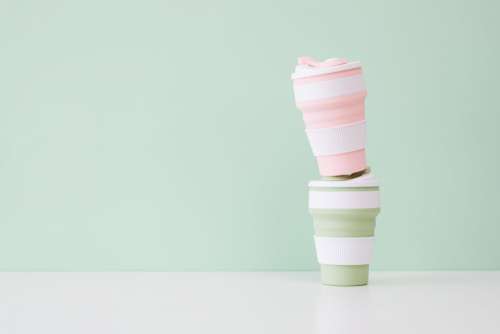 Collapsible silicone eco mugs - environmental-friendly reusable