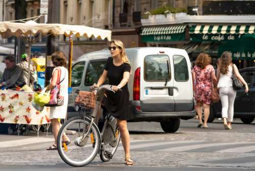 City Woman Bicycle Free Photo