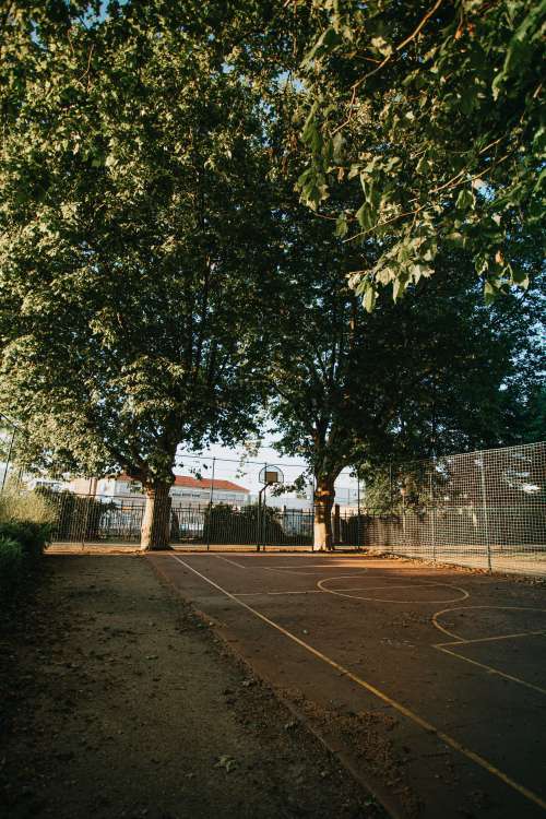 A Basketball Court Outdoors Photo