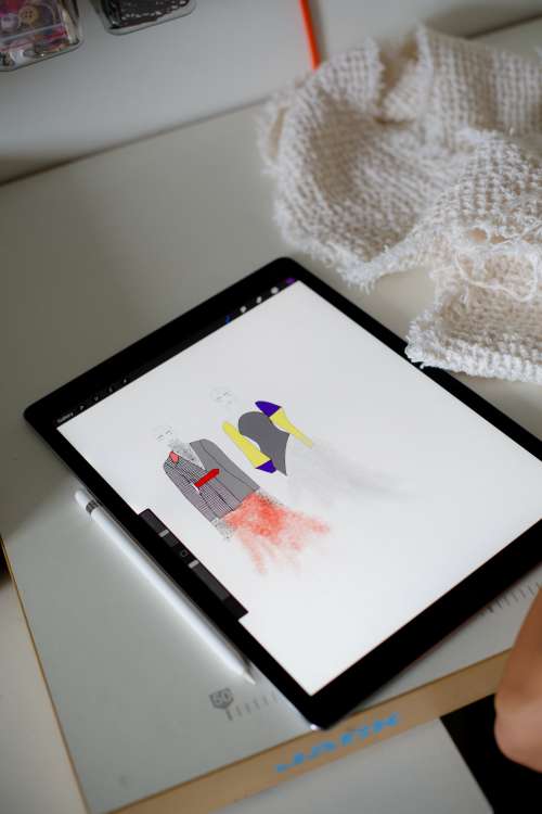 Tablet Showing Fashion Design Photo
