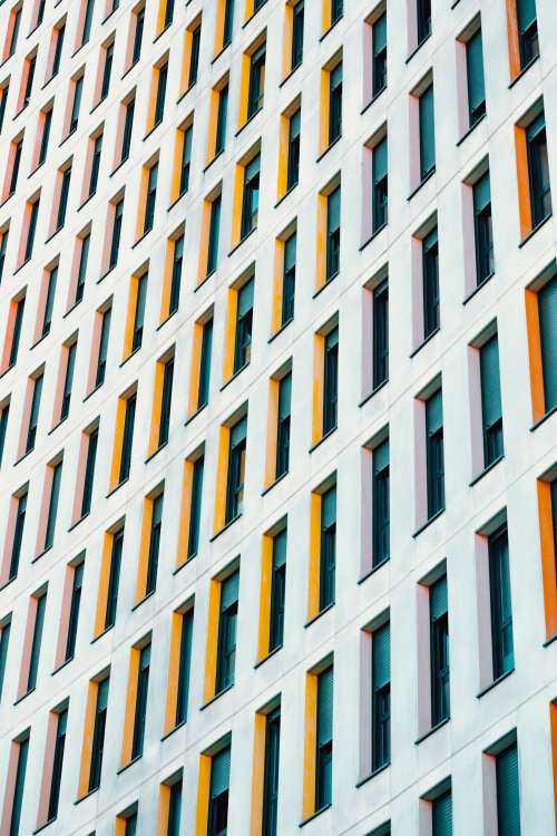 Pattern Of Colorful Artistic Building Windows Photo