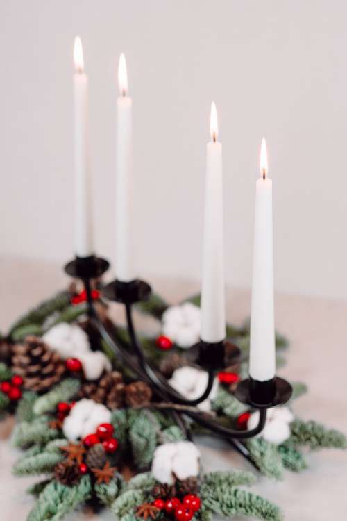 Christmas spruce decoration with candles 5