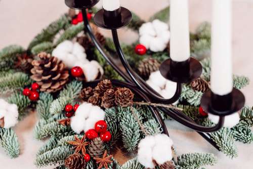 Christmas spruce decoration with candles 6