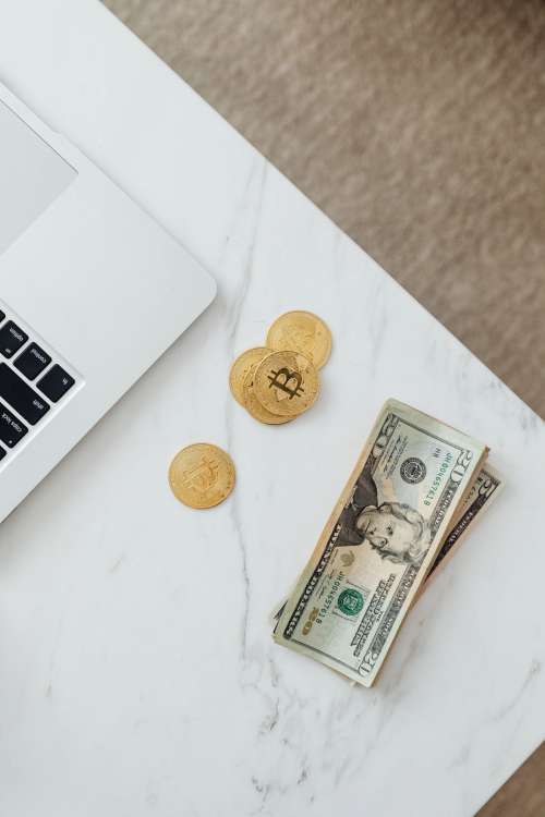 Finances - US Dollars and Bitcoins - Currency - Money